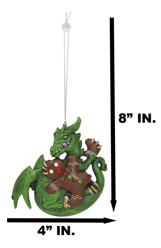Ruth Thompson Green Dragon With Gingerbread Man Christmas Tree Hanging O... - $14.99