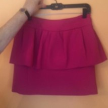 NWOT MILLY Pink Wool Blend Bubble Mini Skirt Zipper Flirty Peplum SZ 8 USA - £50.33 GBP