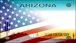 Arizona with American Flag Novelty Mini Metal License Plate Tag - £11.75 GBP