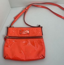 KATE SPADE Flicker Tenley Crossbody Purse Bag in Bright Orange Patent Leather - £22.05 GBP