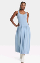 Universal Thread Women&#39;s Drop Waist Knit Midi Slip Dress SMALL Blue Ribb... - $535.96 MXN
