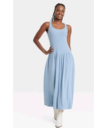 Universal Thread Women&#39;s Drop Waist Knit Midi Slip Dress SMALL Blue Ribb... - €25,05 EUR