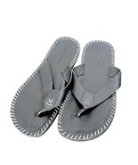 John Varvatos Black Leather Thong Sandals Mens 13 Stitch Detail Minimalist - $1,145.82 MXN