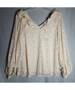 Jodiel Women&#39;s Beige Puff Long Sleeve Top Size SM. NWT - $21.78