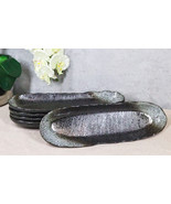 Pack Of 3 Charcoal Grey Tone Hakumu Wavy Oblong Long Serving Platter 13.... - $58.25 CAD