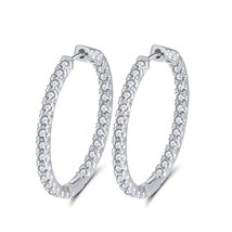 Big round hoop earrings luxury cubic zircon vintage eternity circle loop earring silver thumb200