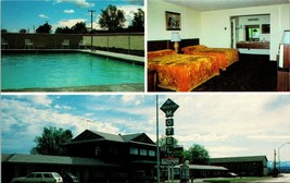 Vtg Postcard Cortez Colorado CO Frontier Motel Multiview Interior Sign Poolside  - £3.06 GBP