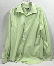 Van Heusen Flex Stretch Slim Fit Dress Shirt Men's Size 16.5 34/35 Green - $11.95