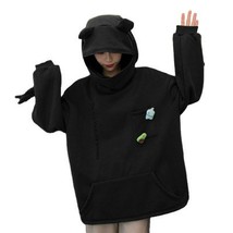 Women  Hoodie  Style Long Sleeve Hooded Pullover Tops Korean Style Front Pocket  - £56.42 GBP