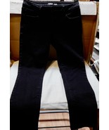 Woman&#39;s Jeans Old Navy 30&quot; x 26 Straight Leg 8&quot; Rise 8 Short Black Skinn... - $23.49