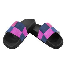 Flip-Flop Sandals, Pink &amp; Blue Square Style Womens Slides - £23.88 GBP