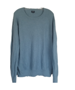 J Crew Cotton Garter Stitch Crew Neck Sweater L Mens Heather Blue Re-Ima... - £14.68 GBP