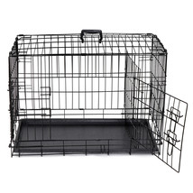 30Inch Dog Crate Kennel Folding Metal Carry Pet Cage 2 Door With Tray Pa... - £57.95 GBP