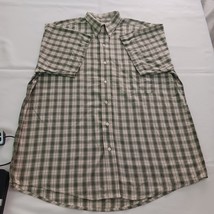 Arturo Calle Men's Cotton Green & Beige Plaid Short Sleeve Button Up Shirt Sz XL image 13