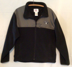 Vintage Las Vegas Oakland Raiders Polyester Jacket Large NFL Full Zip RE... - $21.24