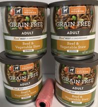 SIMPLY NOURISH Grain Free Adult Dog Beef &amp; Vegetable Stew Shreds (4) 10 Ounce Ca - $26.95