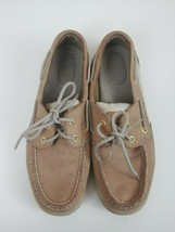 Sperry Top-Sider Womens Brown &amp; Silver Leather &amp; Fabric Slip-On Shoe Sz 6M - £19.49 GBP