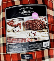 G.H. Bass &amp; Co. Cotton Flannel Comforter Set 104x88in Autumn Plaid Red Spice - £66.03 GBP