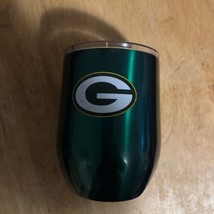 12 oz Wine Tumbler with Lid Insulated Stemless Glass Cup Green Bay Packers - £10.21 GBP