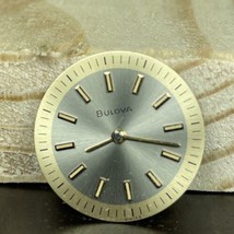 Vintage Bulova watch Dial grey Silver gold Trim womens 21.7mm - £10.62 GBP