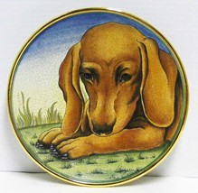 DACHSHUN  Italian Art Pottery Vintage 1976 Hand Made Decorative Plate - $35.00