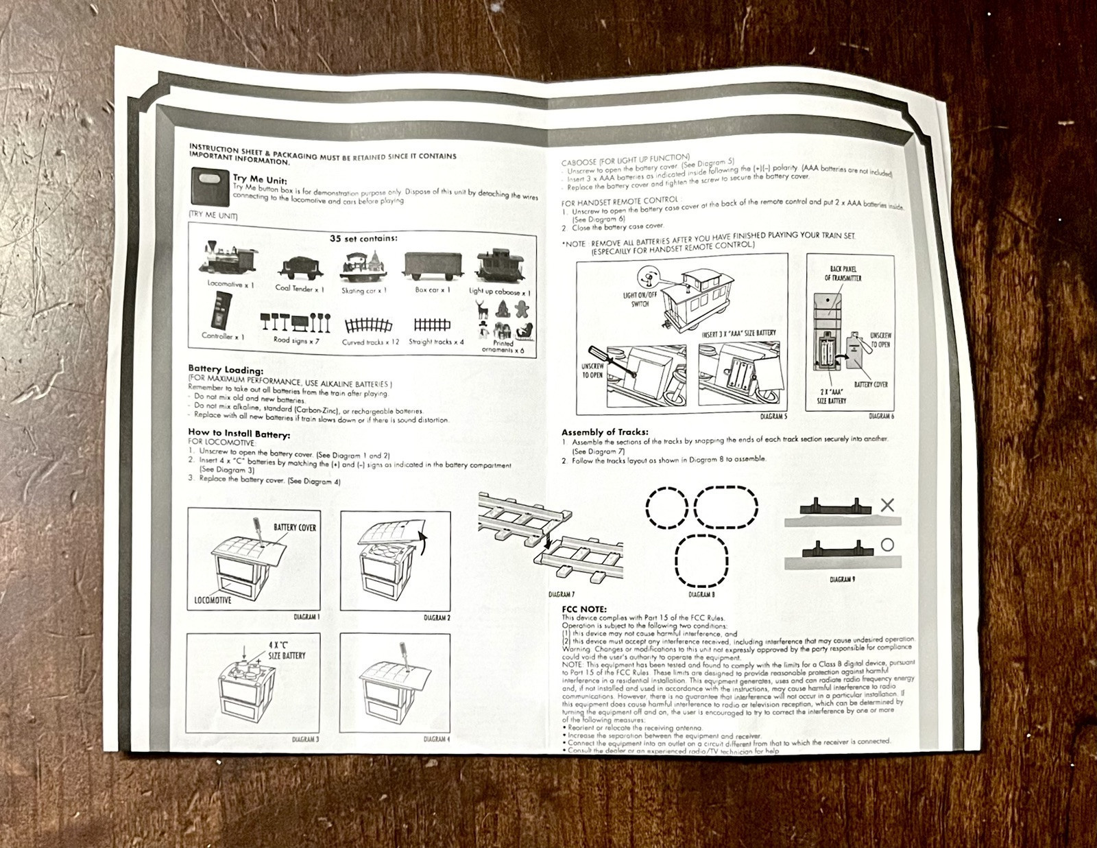 Eztec North Pole Express G-Scale Train Set Instructions - Original Repla... - $2.57