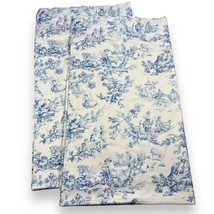 2 Country Curtains Blue Ivory Toile Curtain French Farm Life 48x84” *Yel... - £30.25 GBP