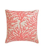 Peach Linen Coral Embroidery, Pearl, Beach Sea 16&quot;x16&quot; Pillow Cover, Cor... - £20.83 GBP+