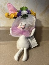 Vintage Annalee 6&quot; SPRING BONNET EASTER RABBIT BUNNY flowers 2007 W TAGS... - £13.94 GBP