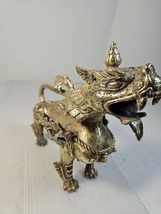 Vintage Brass Oriental Armor Wearing Foo Dog Warrior Feng Shui - £79.23 GBP