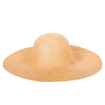 Straw Wicker Wide Brim Floppy Hat Womens VTG Tan Easter Church Lady Sun - £15.65 GBP