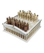 Chess Set Board Parthenon Temple &amp; 32 Pieces Greek Roman Gods - $444.24 CAD