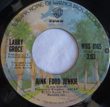 Larry Groce ‎– Junk Food Junkie, Vinyl, 45rpm, 1975, Very Good condition - $3.95