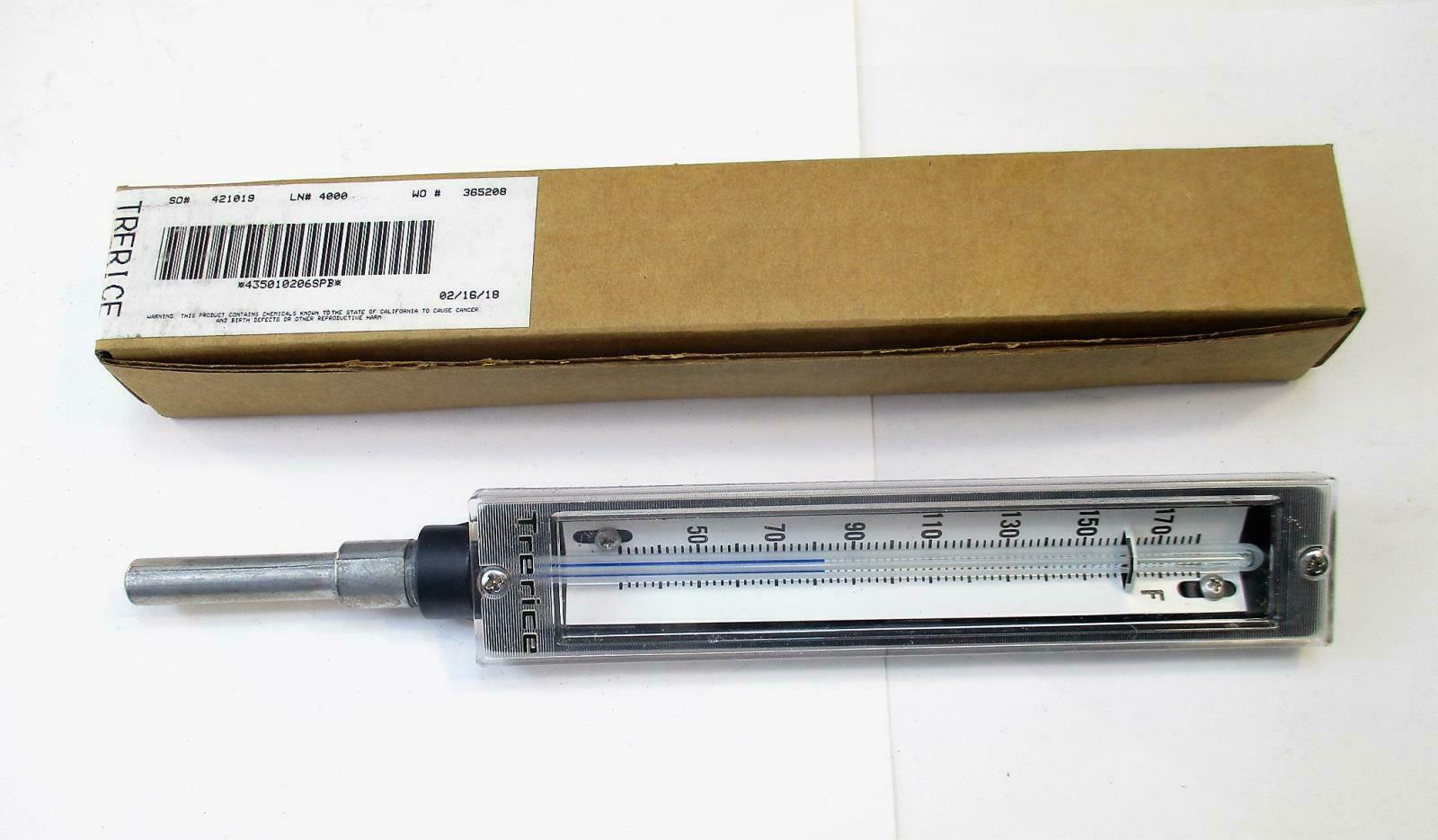 Trerice 435010206SPB 5.5&quot; 0-180 Degree F Straight Thermometer 2&quot; Aluminu... - $37.23