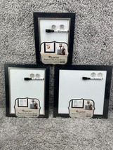 Set Of 3 Quartet Assorted Magnetic Dry Erase Board Black Silver Frame - £23.07 GBP