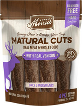 Merrick Natural Cut Venison Chew Treats Medium 4 count Merrick Natural Cut Venis - £17.63 GBP