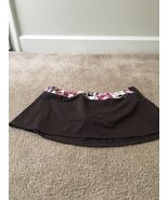 Merona Women&#39;s Swim Skirt w/ Attached Brief Black with Floral Print Trim... - $42.60 CAD