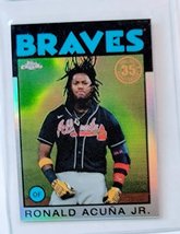 2021 Topps Chrome Ronald Acuna Jr 1986 35th Anniversary Refractor Baseba... - $5.50