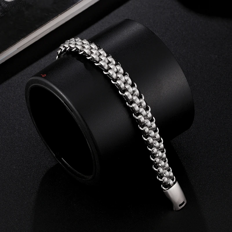  steel chain charm leather punk biker jewelry rock viking wristband fashion accessories thumb200