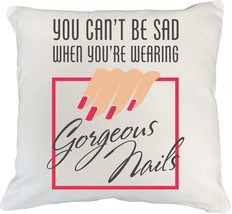 Make Your Mark Design Wearing Gorgeous Nails. Cute White Pillow Cover fo... - £18.56 GBP+