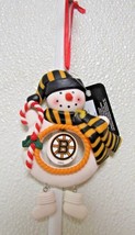 NHL Boston Bruins Clay Dough Snowman Christmas Ornament by Team Sports A... - £10.26 GBP