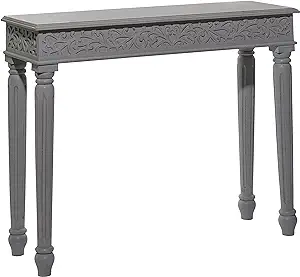 Deco 79 Wood Scroll Intricately Carved Console Table, 36&quot; x 12&quot; x 30&quot;, Gray - £167.04 GBP