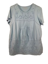 Woman Within Size 22/24 Blue Cut Out Tunic - £8.30 GBP