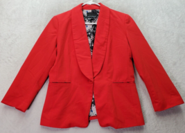 Cynthia Rowley Blazer Jacket Womens Small Red Pockets Single Breasted One Button - £14.49 GBP