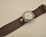  Brown  wide Leather Watch Band strap Buckle Punk Rock Skaters cuff Bikers - $22.95