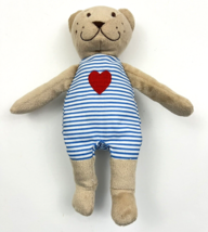 Ikea Fabler Bjorn Baby Teddy Bear Plush Stuffed Animal Blue Striped Red Heart 9&quot; - £7.15 GBP