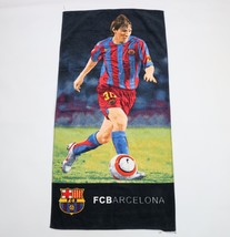 Vintage 2005 FC Barcelona Soccer Lionel Messi Terry Cloth Beach Towel 27x54 - £45.06 GBP