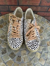 Animal Print Spotted Sneakers Size 9 Black White Beige Laces Star Tennis... - £12.86 GBP