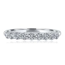 0.50 Carat Lab Grown Diamond Wedding Band 14k White Gold (9 Stones) - $299.50