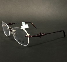 Roberto Cavalli Eyeglasses Frames Nevis 718 069 Purple Square Rimless 55-17-135 - $93.29